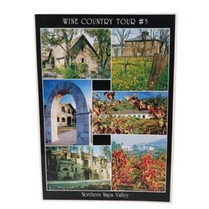 Vintage California Napa Valley Wineries Postcard Collage, Large Format